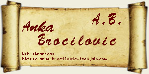 Anka Broćilović vizit kartica
